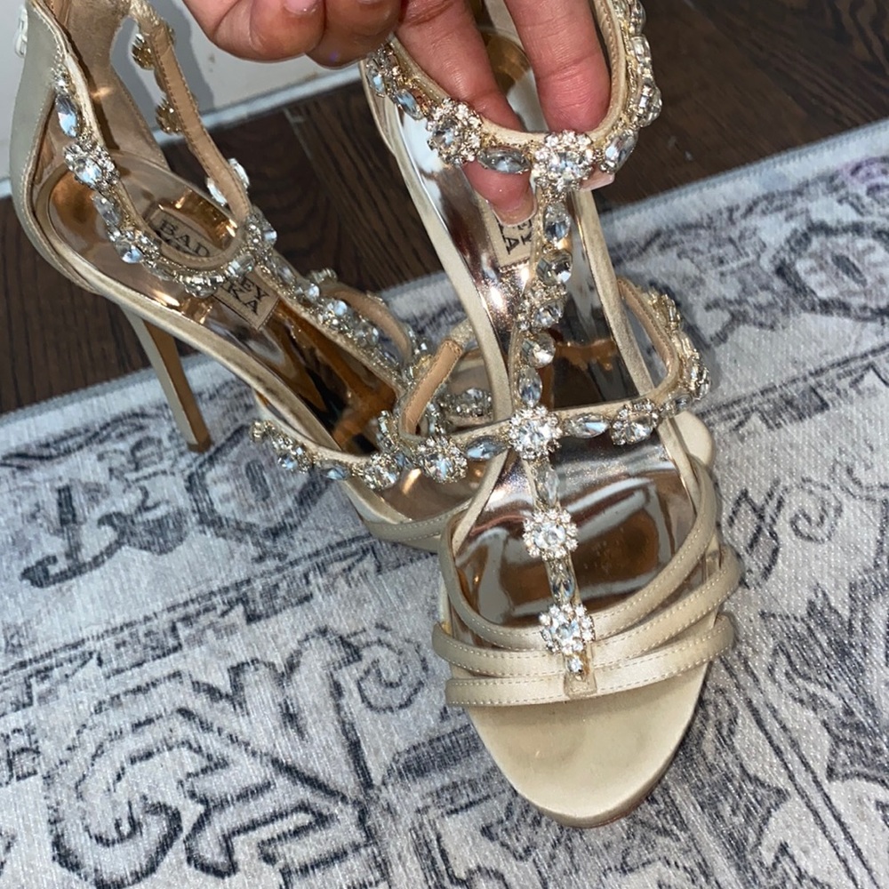 Badgely Mischka Stappy Rhinestone Heels - Picture 4 of 6